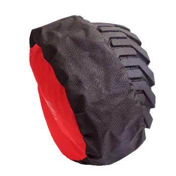 Housses de pneus non-marquantes TireSocks sur un pneu de machine industrielle
