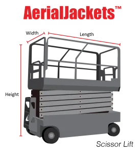 AerialJackets measuring diagram scissor lift
